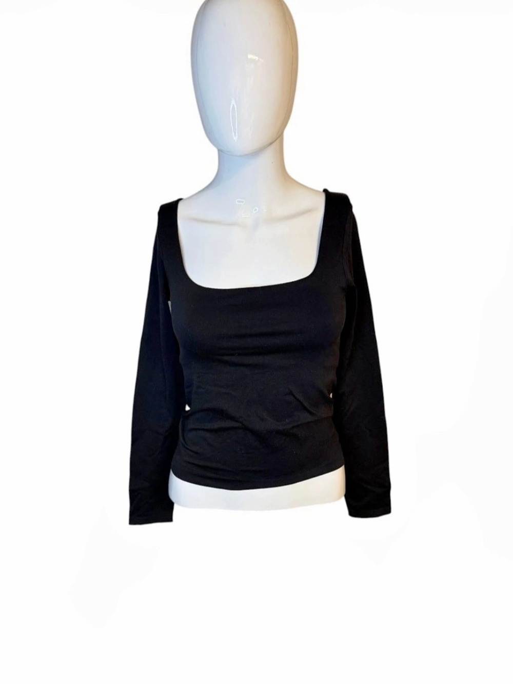 WallFlower Insta Smooth Square Neck Long Sleeve Black Size Medium